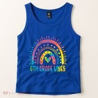 Rainbow Sixth 6Th Grade Vibes Back To School Tie Dye Gift Tank Top thumb 2