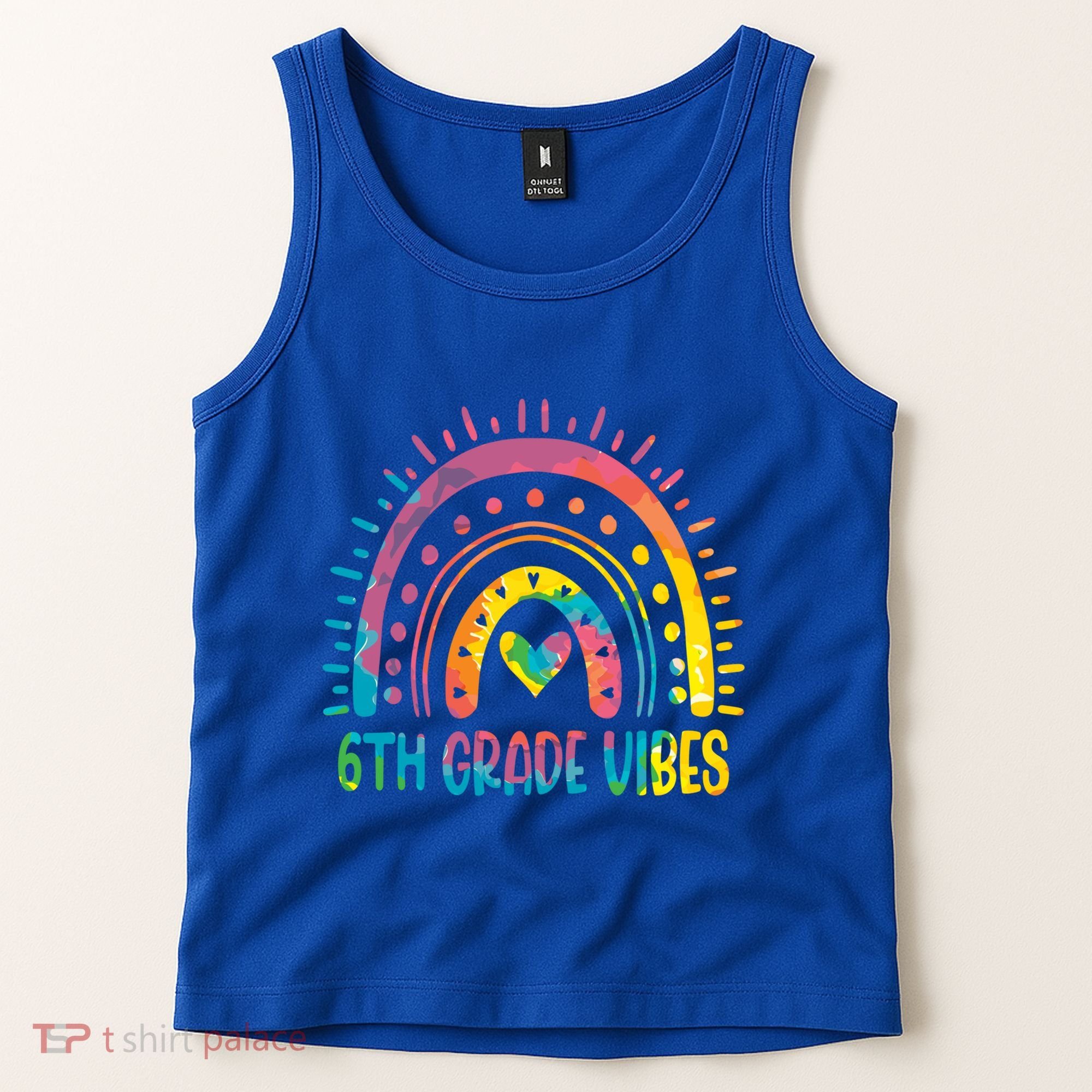 Rainbow Sixth 6Th Grade Vibes Back To School Tie Dye Gift Tank Top
