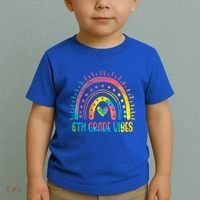 Rainbow Sixth 6Th Grade Vibes Back To School Tie Dye Gift Toddler T-Shirt thumb 2
