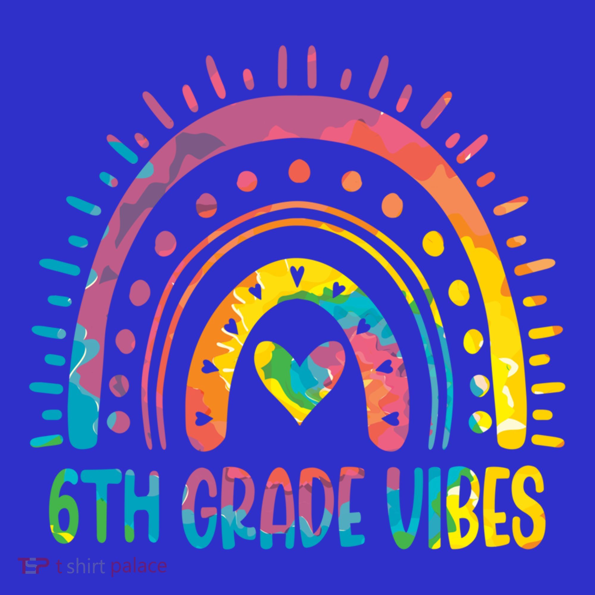 Rainbow Sixth 6Th Grade Vibes Back To School Tie Dye Gift Visor
