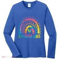 Rainbow Sixth 6Th Grade Vibes Back To School Tie Dye Gift Women's Long Sleeve Shirt thumb 0