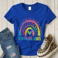 Rainbow Sixth 6Th Grade Vibes Back To School Tie Dye Gift Women's T-Shirt thumb 3