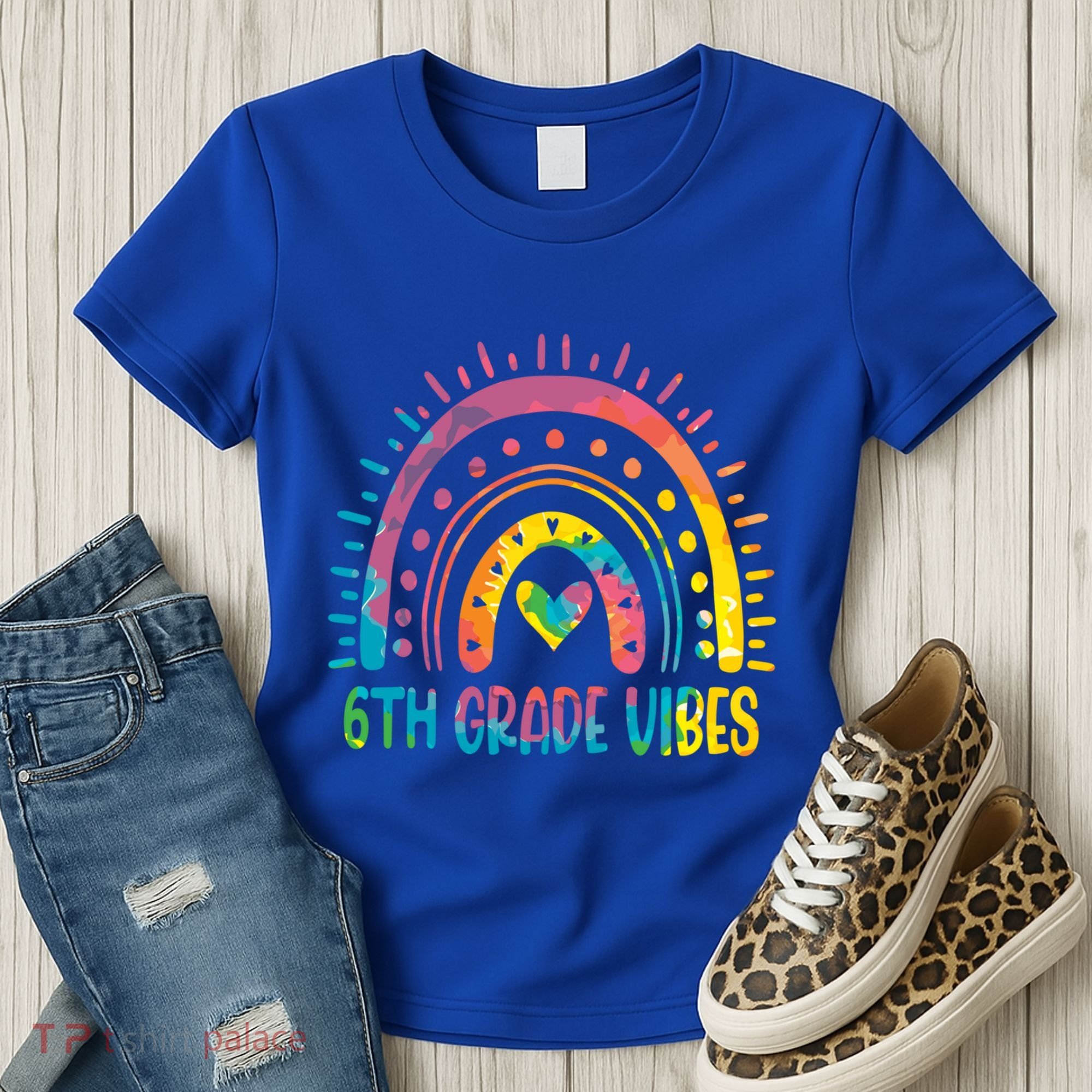 Rainbow Sixth 6Th Grade Vibes Back To School Tie Dye Gift Women's T-Shirt