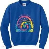 Rainbow Sixth 6Th Grade Vibes Back To School Tie Dye Gift Kids Sweatshirt thumb 0