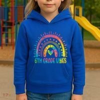 Rainbow Sixth 6Th Grade Vibes Back To School Tie Dye Gift Kids Hoodie thumb 3