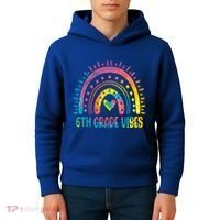 Rainbow Sixth 6Th Grade Vibes Back To School Tie Dye Gift Kids Hoodie thumb 4