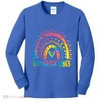 Rainbow Sixth 6Th Grade Vibes Back To School Tie Dye Gift Kids Long Sleeve Shirt thumb 0