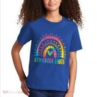 Rainbow Sixth 6Th Grade Vibes Back To School Tie Dye Gift Kids T-Shirt thumb 2