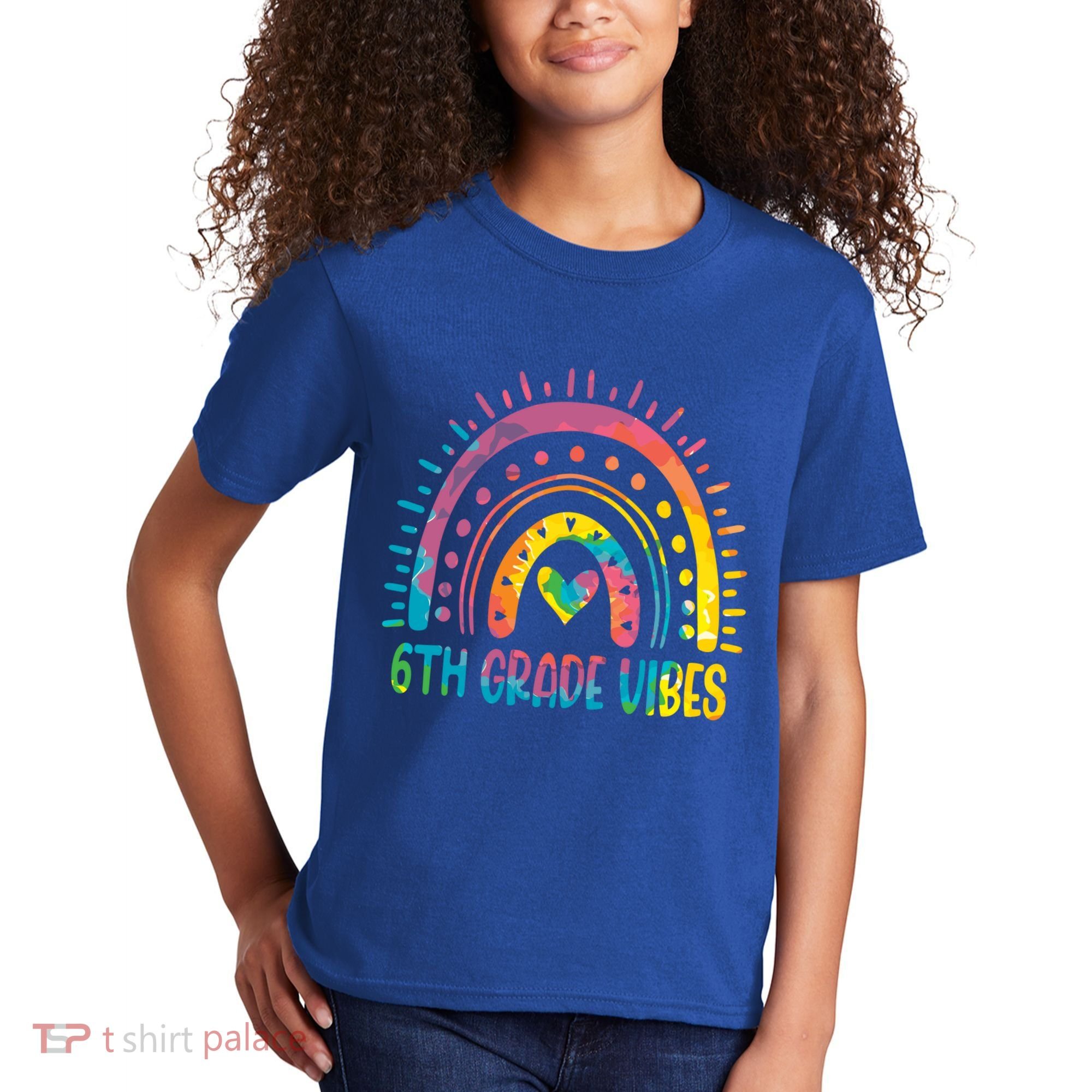 Rainbow Sixth 6Th Grade Vibes Back To School Tie Dye Gift Kids T-Shirt