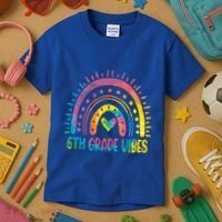 Rainbow Sixth 6Th Grade Vibes Back To School Tie Dye Gift Kids T-Shirt thumb 3