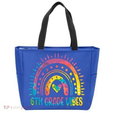 Rainbow Sixth 6Th Grade Vibes Back To School Tie Dye Gift Tote Bag
