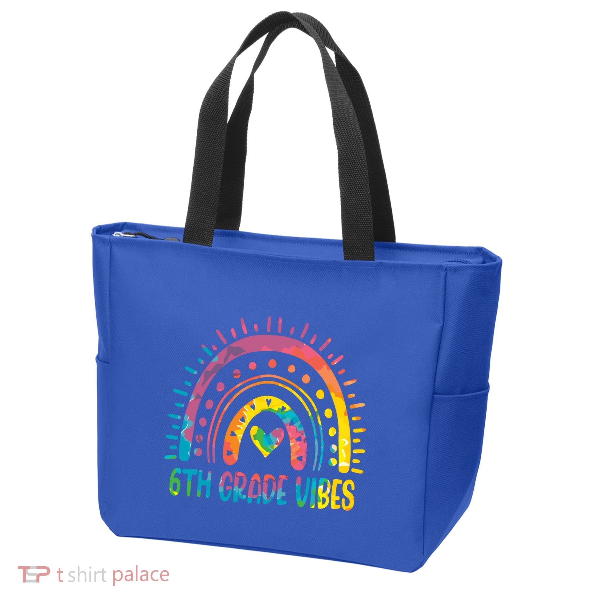 Rainbow Sixth 6Th Grade Vibes Back To School Tie Dye Gift Tote Bag