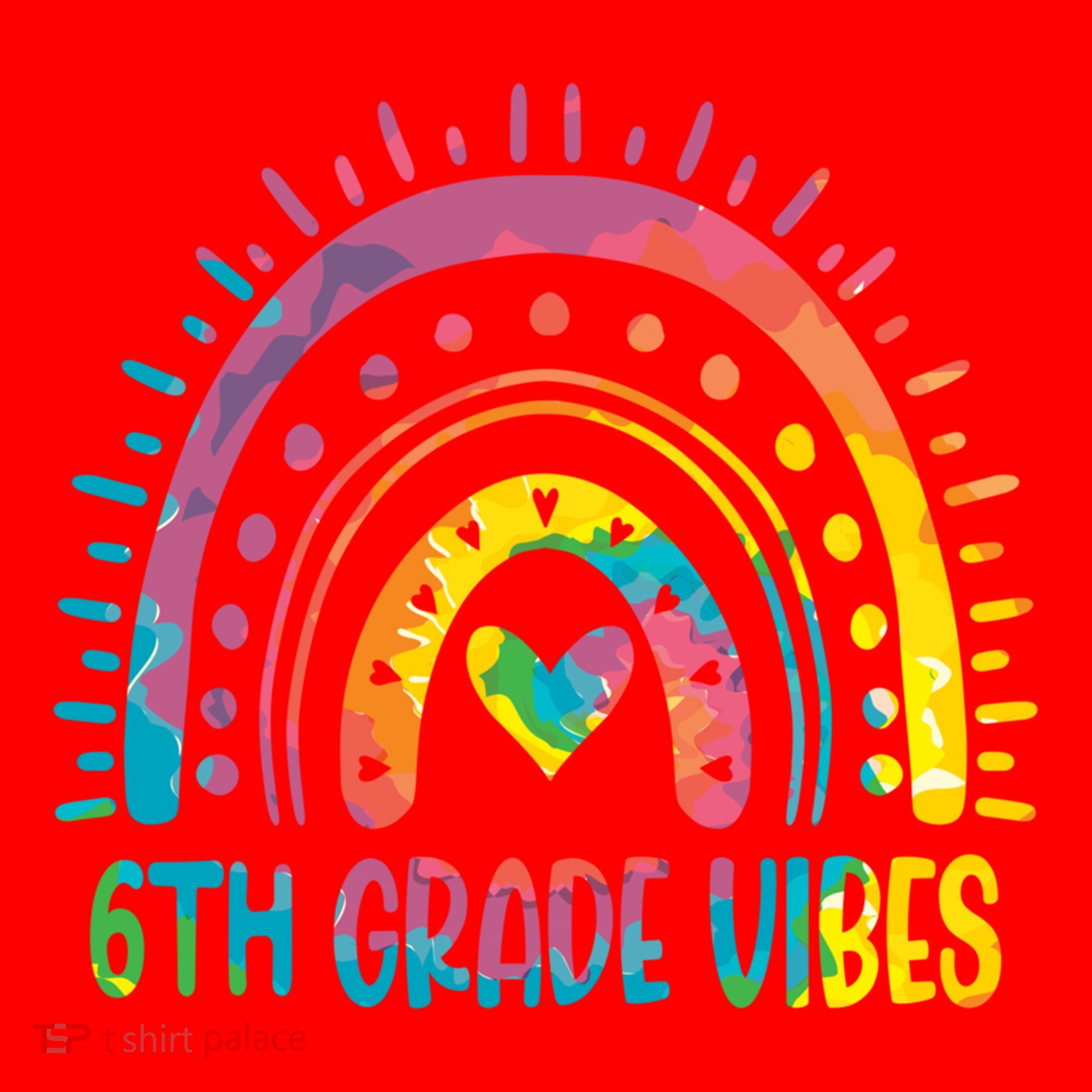 Rainbow Sixth 6Th Grade Vibes Back To School Tie Dye Gift Santa Hat