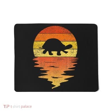 Retro Sunset 70s Vintage Turtle Mousepad