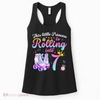 Roller Skate 7th Birthday Shirt 7 Year Old Girl Party Outfit Women's Tank Top thumb 0