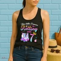 Roller Skate 7th Birthday Shirt 7 Year Old Girl Party Outfit Women's Tank Top thumb 2
