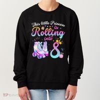 Roller Skate 8th Birthday 8 Year Old Girl Party Outfit Women's Sweatshirt thumb 0