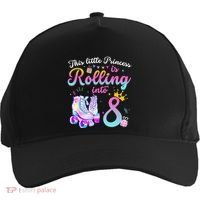 Roller Skate 8th Birthday 8 Year Old Girl Party Outfit Five-Panel Snapback Cap thumb 0