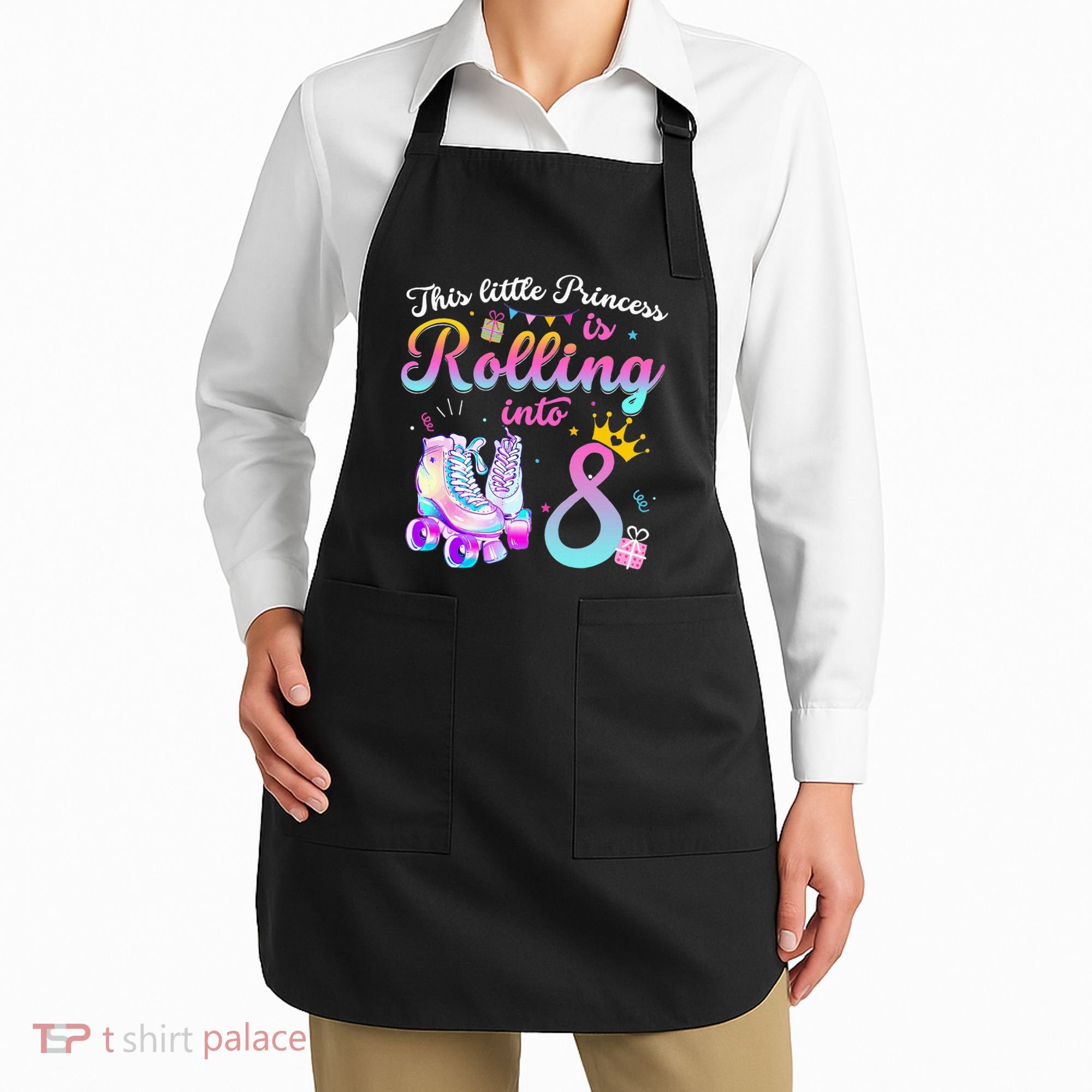 Roller Skate 8th Birthday 8 Year Old Girl Party Outfit Apron