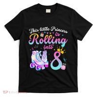 Roller Skate 8th Birthday 8 Year Old Girl Party Outfit T-Shirt thumb 0