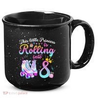 Roller Skate 8th Birthday 8 Year Old Girl Party Outfit 15oz Campfire Ceramic Mug thumb 0