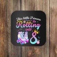 Roller Skate 8th Birthday 8 Year Old Girl Party Outfit Coaster thumb 0
