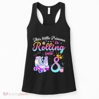 Roller Skate 8th Birthday 8 Year Old Girl Party Outfit Women's Tank Top thumb 0