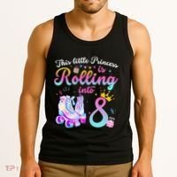 Roller Skate 8th Birthday 8 Year Old Girl Party Outfit Tank Top thumb 3