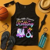 Roller Skate 8th Birthday 8 Year Old Girl Party Outfit Tank Top thumb 4
