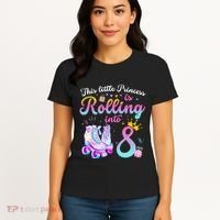 Roller Skate 8th Birthday 8 Year Old Girl Party Outfit Women's T-Shirt thumb 4