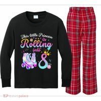 Roller Skate 8th Birthday 8 Year Old Girl Party Outfit Kids Long Sleeve Plaid Pajama Set thumb 0