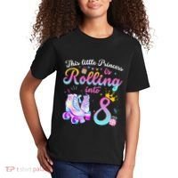 Roller Skate 8th Birthday 8 Year Old Girl Party Outfit Kids T-Shirt thumb 2