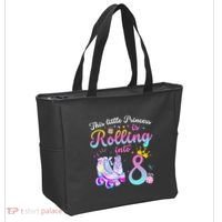 Roller Skate 8th Birthday 8 Year Old Girl Party Outfit Tote Bag thumb 2