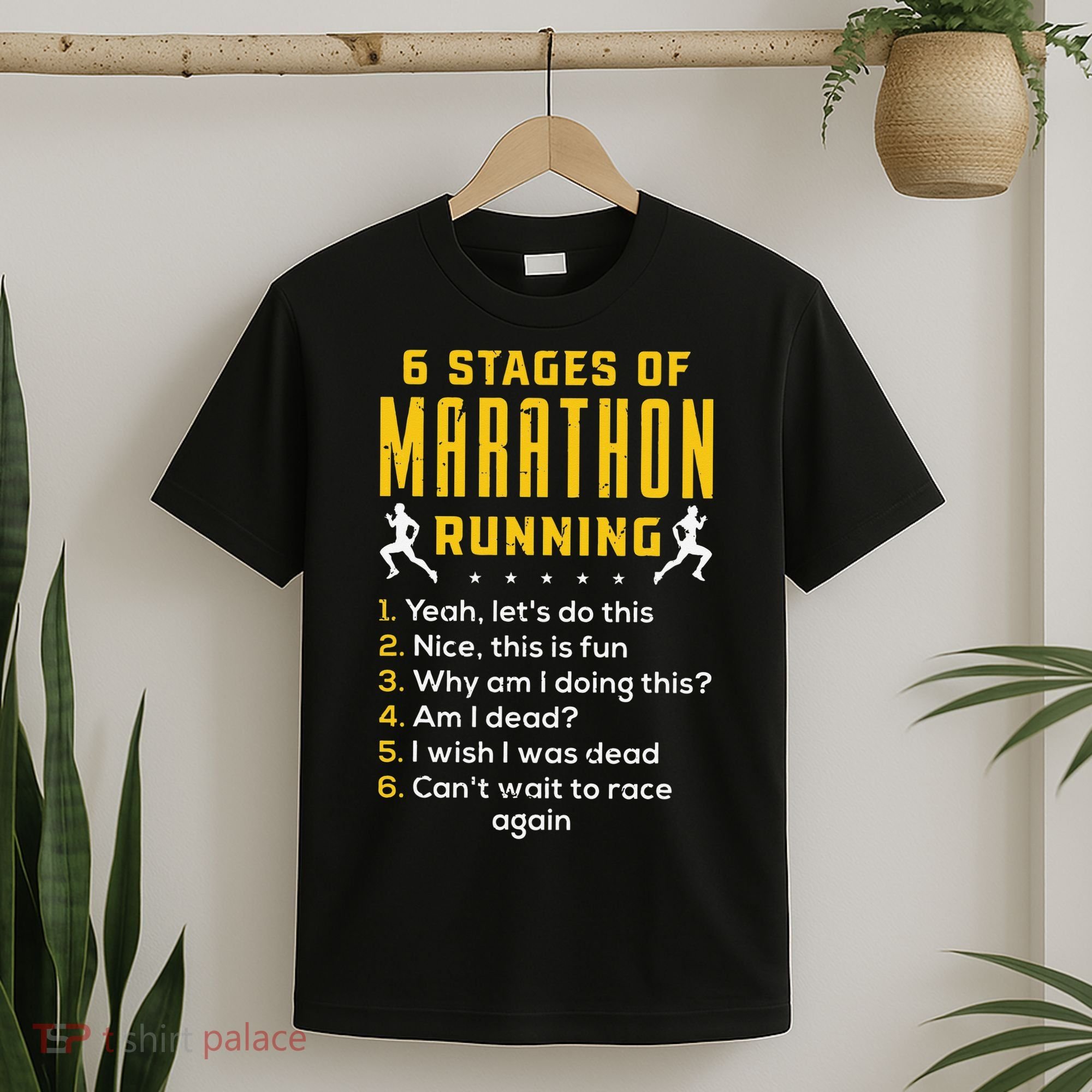 Runner Sport Athlete 6 Stages Of Marathon Running T-Shirt
