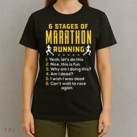 Runner Sport Athlete 6 Stages Of Marathon Running T-Shirt thumb 4