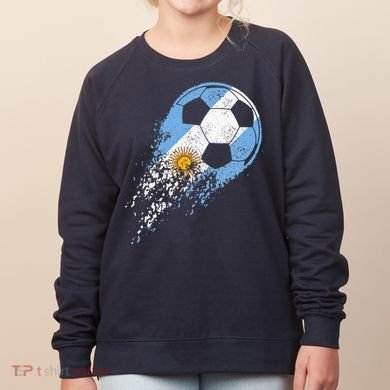 retro Soccer Argentinian Flag Pride Soccer Player Women's Sweatshirt