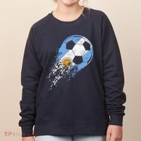 retro Soccer Argentinian Flag Pride Soccer Player Women's Sweatshirt thumb 0