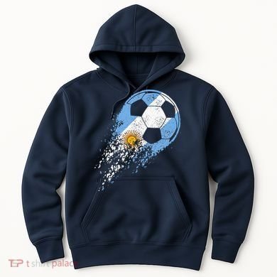 retro Soccer Argentinian Flag Pride Soccer Player Hoodie