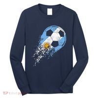 retro Soccer Argentinian Flag Pride Soccer Player Long Sleeve Shirt thumb 0