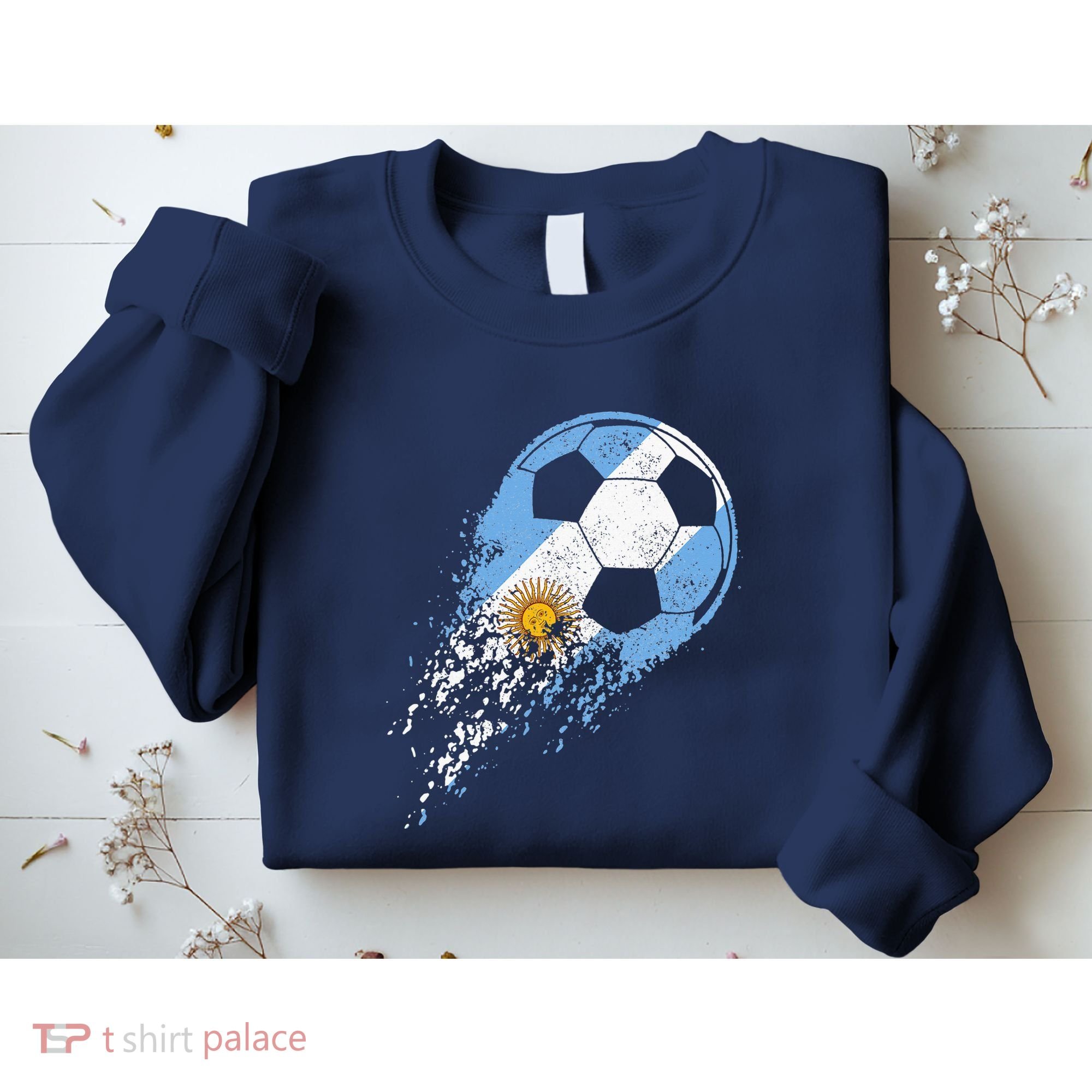 retro Soccer Argentinian Flag Pride Soccer Player Sweatshirt