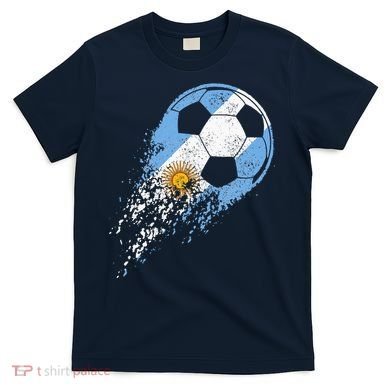 retro Soccer Argentinian Flag Pride Soccer Player T-Shirt