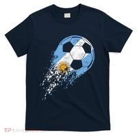 retro Soccer Argentinian Flag Pride Soccer Player T-Shirt thumb 0