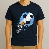 retro Soccer Argentinian Flag Pride Soccer Player T-Shirt thumb 3