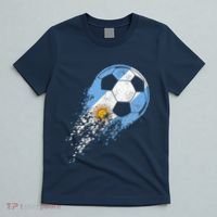 retro Soccer Argentinian Flag Pride Soccer Player T-Shirt thumb 5