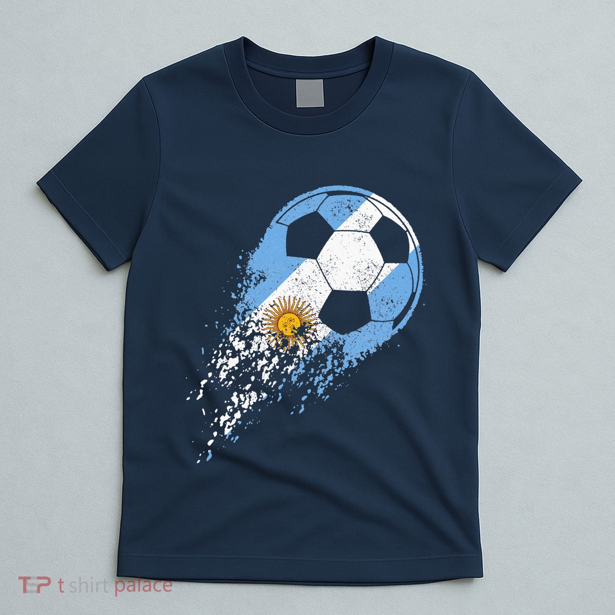 retro Soccer Argentinian Flag Pride Soccer Player T-Shirt