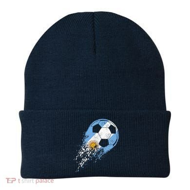 retro Soccer Argentinian Flag Pride Soccer Player Beanie