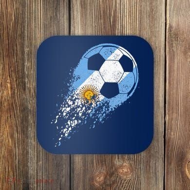 retro Soccer Argentinian Flag Pride Soccer Player Coaster