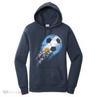 retro Soccer Argentinian Flag Pride Soccer Player Women's Hoodie thumb 0