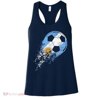 retro Soccer Argentinian Flag Pride Soccer Player Women's Tank Top