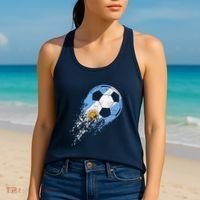 retro Soccer Argentinian Flag Pride Soccer Player Women's Tank Top thumb 2